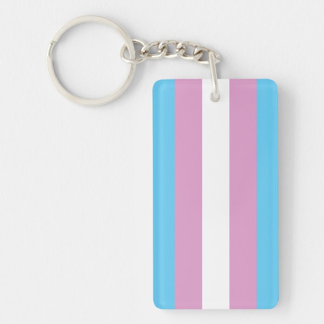 Trans Pride-Flagge Schlüsselanhänger (Vorderseite)