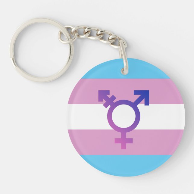Trans Pride-Flagge Schlüsselanhänger (Vorderseite)