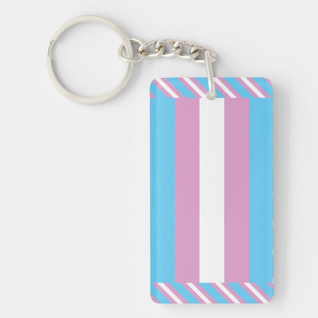 Trans Pride-Flagge Schlüsselanhänger (Vorderseite)