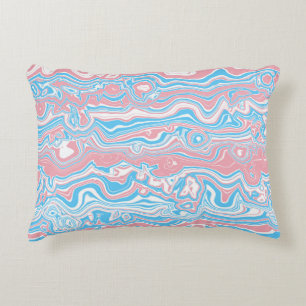 Trans Pride-Flagge Trippy Boho Groovy Wellenförmig Dekokissen