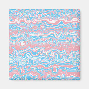 Trans Pride-Flagge Trippy Boho Groovy Wellenförmig Magnet