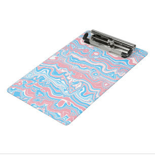 Trans Pride-Flagge Trippy Boho Groovy Wellenstreif Mini Klemmbrett