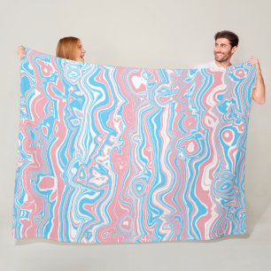 Trans Pride-Flagge Trippy Boho Groovy Wellige Stre Fleecedecke
