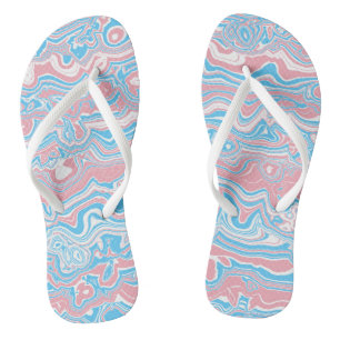 Trans Pride-Flagge Trippy Boho Groovy Wellige Stre Flip Flops