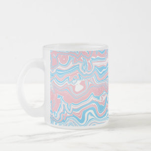 Trans Pride-Flagge Trippy Boho Groovy Wellige Stre Mattglastasse