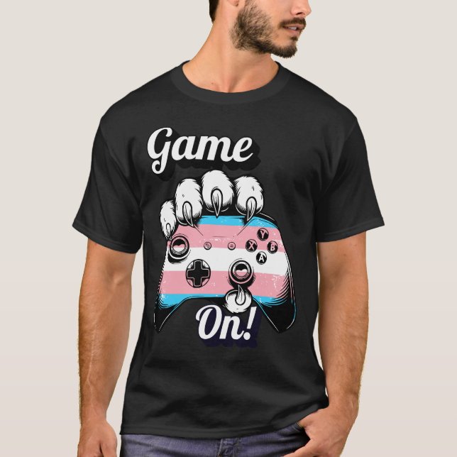 Trans Pride Game On Tiger Paw Controller Shirt 26 (Vorderseite)