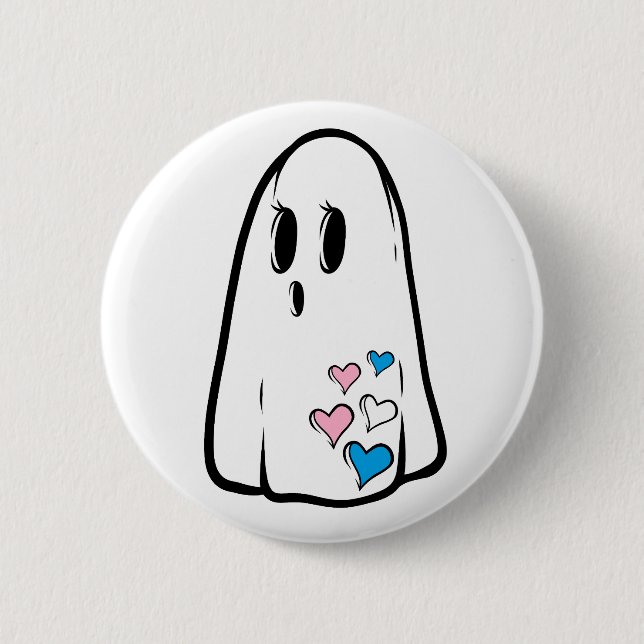 Trans Pride Ghost Button (Vorderseite)