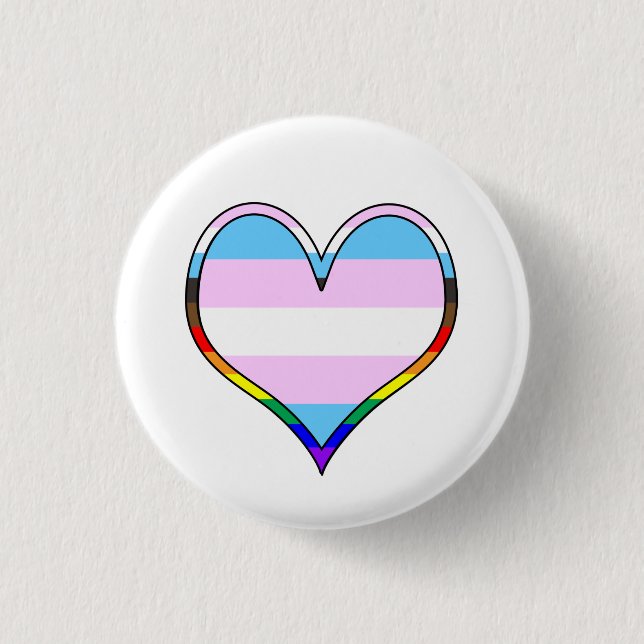 Trans Pride Heart Button (Vorderseite)