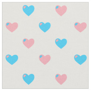 Trans Pride Hearts Fabric Stoff