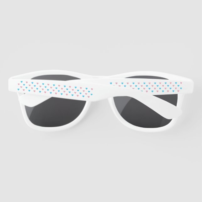 Trans Pride Hearts Sonnenbrille (Rückseite)