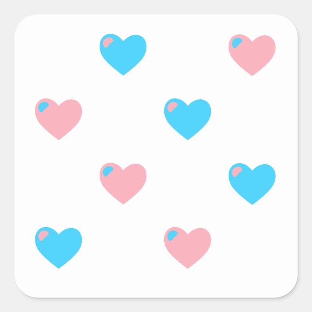 Trans Pride Hearts Stickers (Vorderseite)