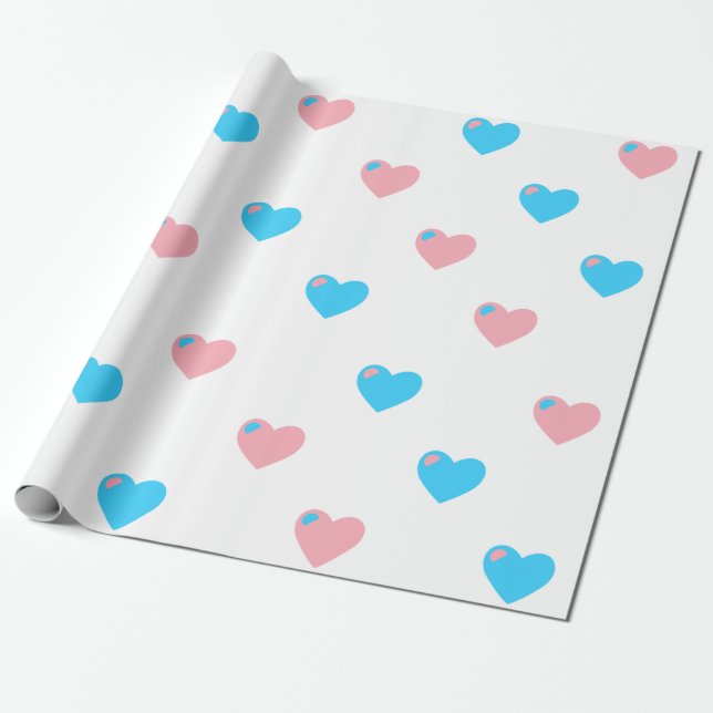 Trans Pride Large Hearpping Paper Geschenkpapier (Ungerollt)