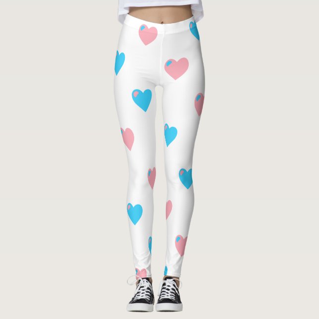 Trans Pride Large Hearts Leggings (Vorderseite)