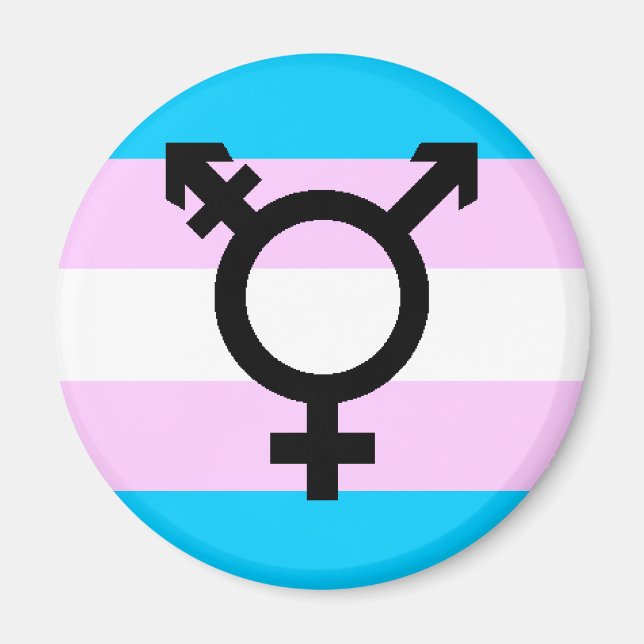 Trans-Pride-Magnet - mit Symbol Magnet (Vorne)