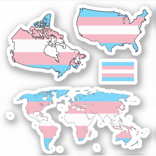 Trans Pride Maps I Aufkleber (Vorderseite)
