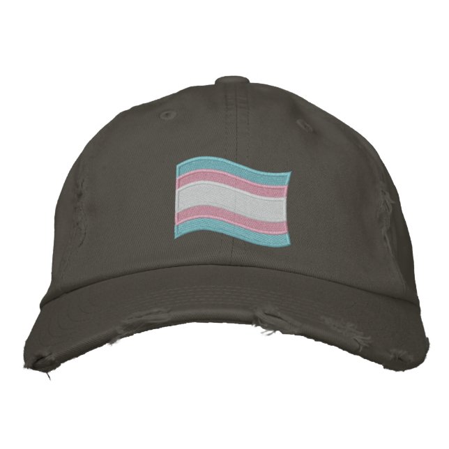 Trans-Pride-Markierung Bestickte Baseballkappe (Vorderseite)
