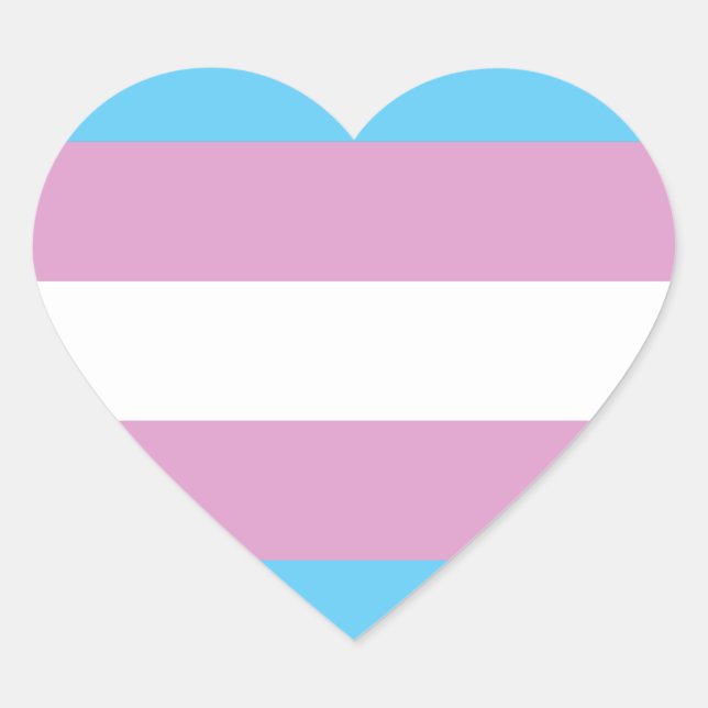 Trans-Pride-Markierung Herz-Aufkleber (Vorderseite)