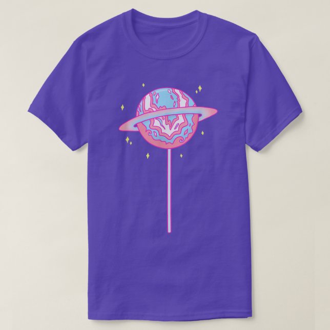 Trans Pride Month Lollipop Space Planet T-Shirt (Design vorne)