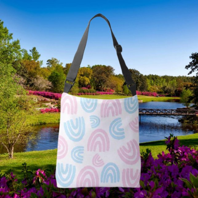 Trans Pride Pastel Rainbow Crossbody Bag Tragetaschen Mit Langen Trägern (Von Creator hochgeladen)