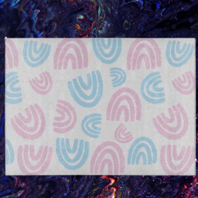 Trans Pride Pastel Rainbow Glass Cutting Board Schneidebrett (Von Creator hochgeladen)