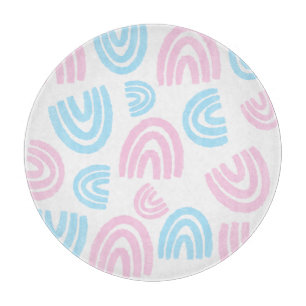 Trans Pride Pastel Rainbow Glass Cutting Board Schneidebrett