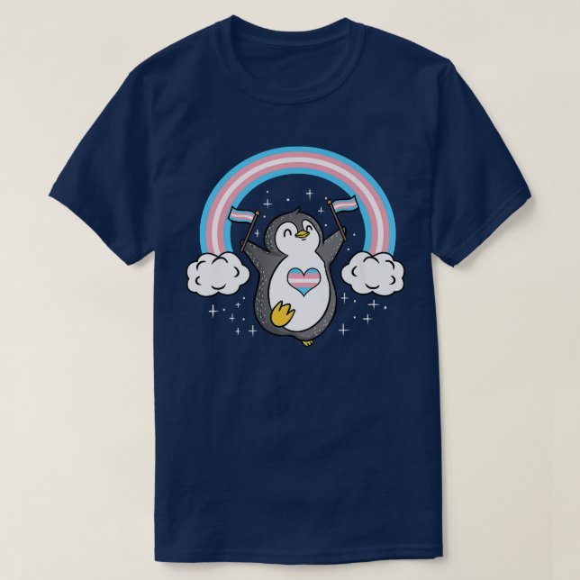 Trans Pride Penguin Transgender Pride  T-Shirt (Design vorne)