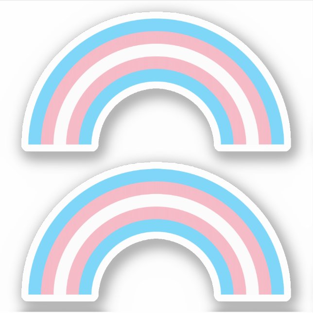 Trans Pride Rainbow Aufkleber (Vorderseite)