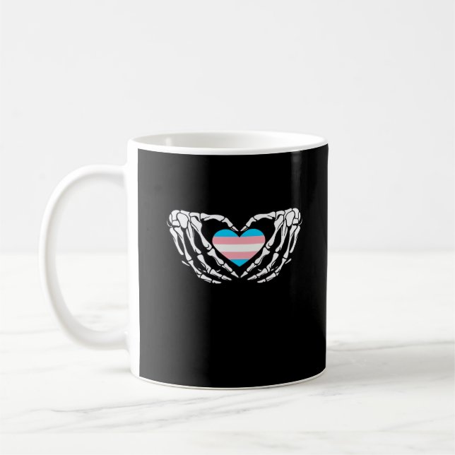 Trans Pride Skeleton Halloween Transgender Goth He Kaffeetasse (Links)