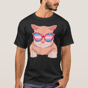Trans Pride Sonnenbrille Transseual Flag Cat LGBT T-Shirt