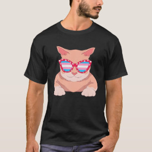 Trans Pride Sonnenbrille Transsexuelle Flagge Katz T-Shirt