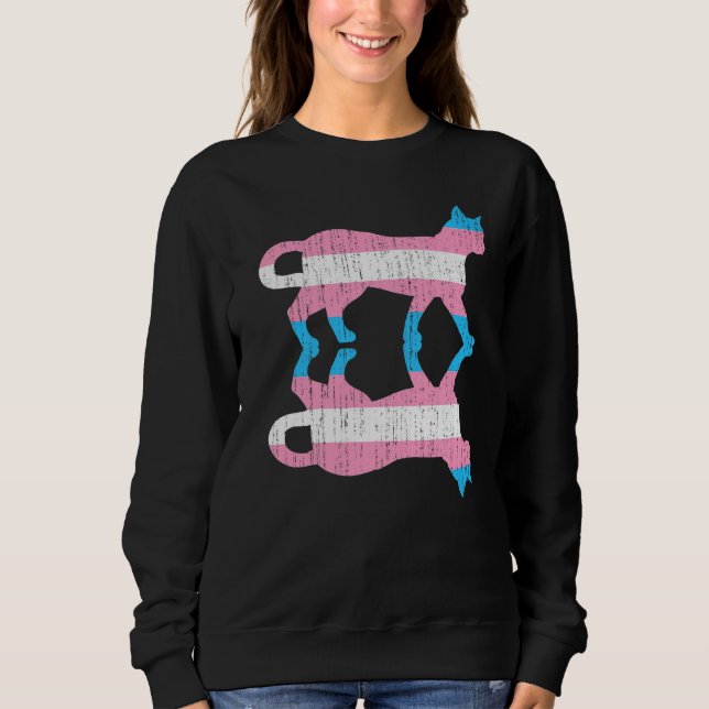 Trans Pride transexual Flag Animal Cat Trans Sweatshirt (Vorderseite)