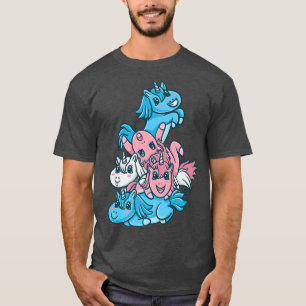 Trans Pride Unicorn Pile Transgender Premium T-Shi T-Shirt