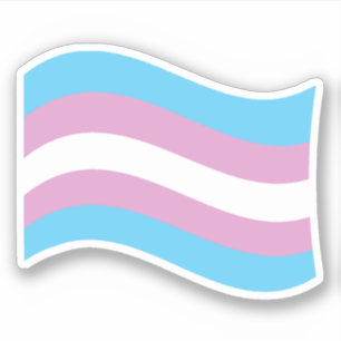 Trans Pride Wavy Flag Aufkleber