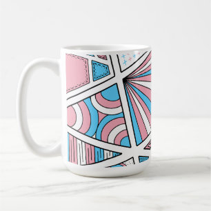 Trans Pride Zen Doodle Abstrakt rosa Blau Kaffeetasse