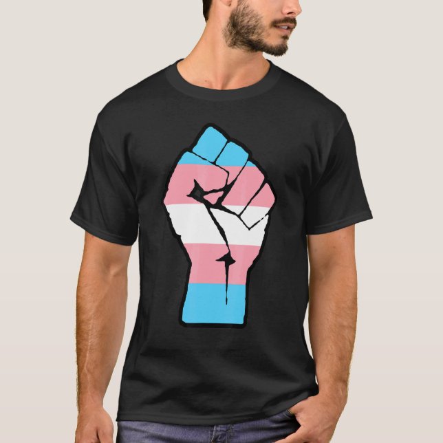 Trans-Prix 1 der Faust-Transgender-Markierung T-Shirt (Vorderseite)