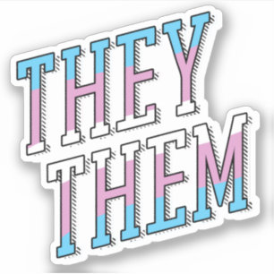 Trans Pronomen They Them Aufkleber
