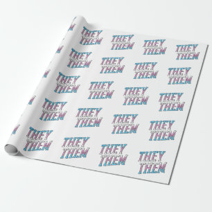 Trans Pronomen They Them Geschenkpapier