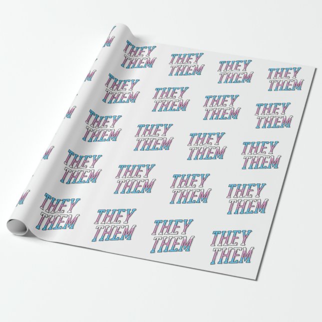 Trans Pronouns sie Geschenkpapier (Ungerollt)