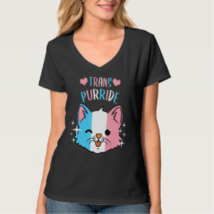 Trans Purride Cat Lgbt Transgender Flag Sunglimpfe T-Shirt