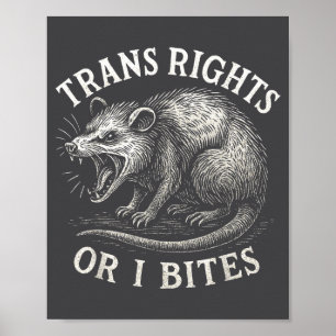 Trans Rechte Oder Ich Beiß Funny Transgender Ssum Poster