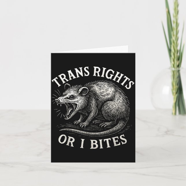 Trans-Rechte oder ich beiße Funny Transgender Ssum Karte (Vorderseite)