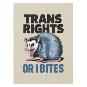 Trans-Rechte oder ich beiße Schwul Lustiger Lgbtq- Tischdecke