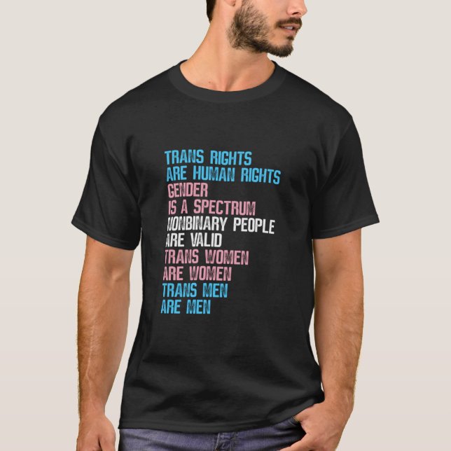 Trans-Rechte sind Menschenrechte Geschlecht ist ei T-Shirt (Vorderseite)
