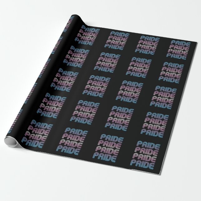 Trans Retro Pride Letters Geschenkpapier (Ungerollt)