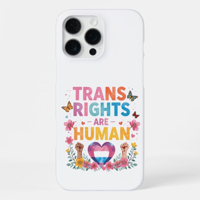 Trans Rights Are Human Rights Design iPhone Hülle (Rückseite)