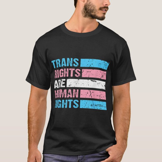Trans Rights Are Human Rights Lgbt Flag Gay Pride  T-Shirt (Vorderseite)
