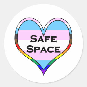 Trans Safe Space Classic Round Aufkleber