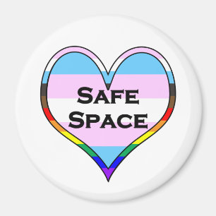 Trans Safe Space Heart Magnet
