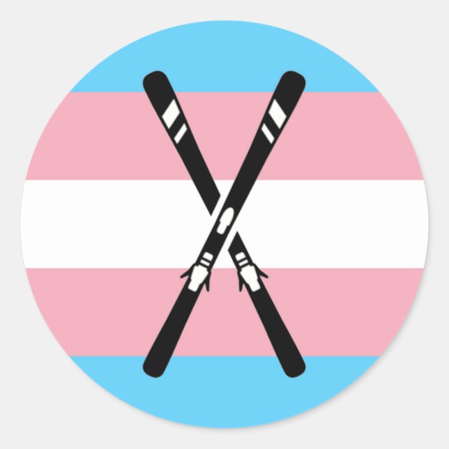 Trans Skis Runder Aufkleber (Vorderseite)