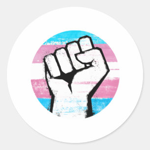 Trans Stolz Faust Kreisdruck Runder Aufkleber